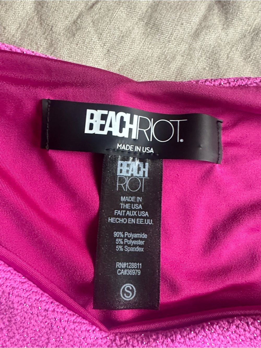 Beach Riot Vibrant Fuchsia Textured Bikini - Picture 2 of 4